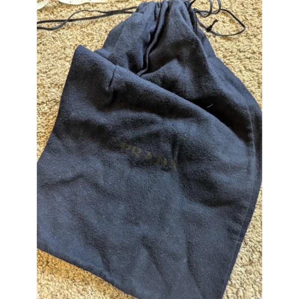 Authentic Prada Navy Blue Drawstring Dust Bag Tall Handbag Storage Pouch